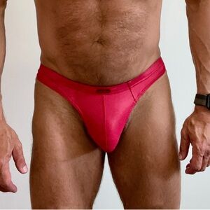 Vibrant Red Men's Swim Thong